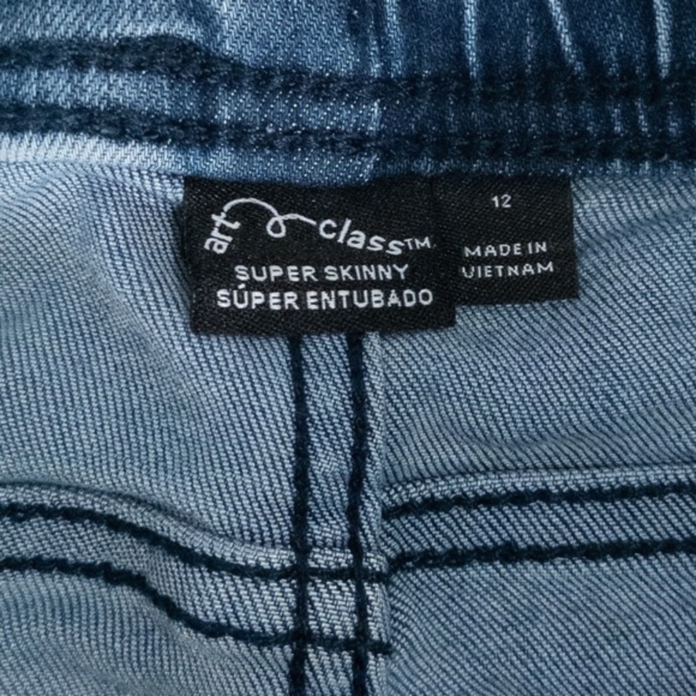 Art‎ Class Girls Size 12 Super Skinny Jeans Elastic Waist Moto Indie Embroidered - Picture 6 of 6